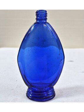 Vintage Bourjois Evening In Paris Cobalt Blue Glass Perfume Bottle Empty 3 Inch